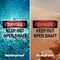 Signmission Keep Out Open Shaft Danger Sign, Vinyl Decal, 10in W x 7in L, 2PK OS-2PACK-DS-D-710-L-2481 - alternate 6
